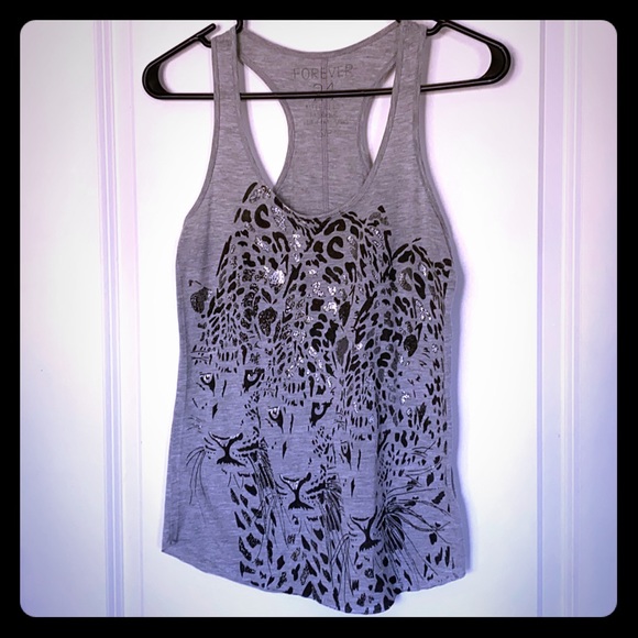 Forever 21 Tops - Gray racer back tank top